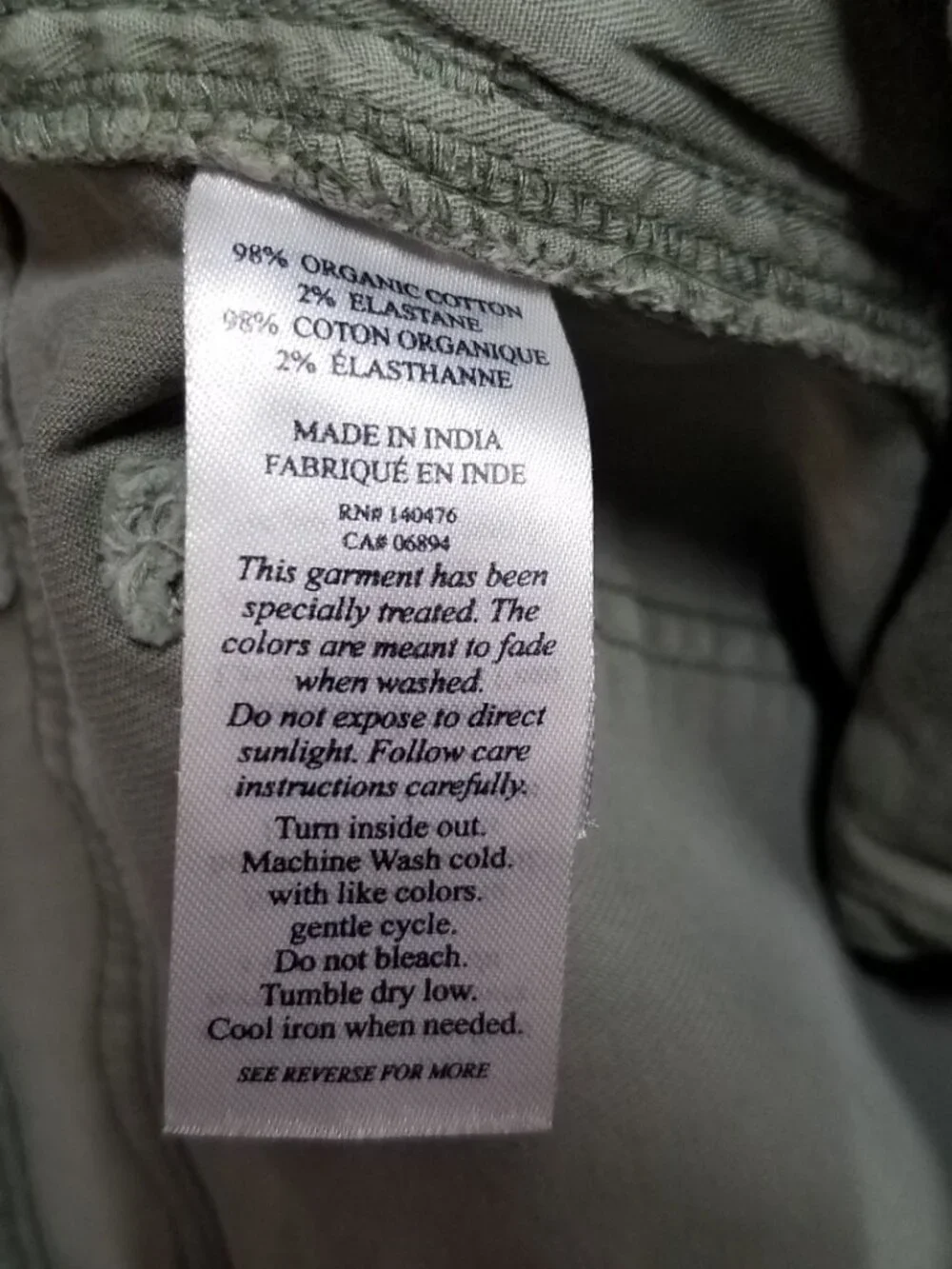 Faherty Comfort Twill 5-Pocket Pant 33 Surplus Green MBC0010-SPG Organic Cotton